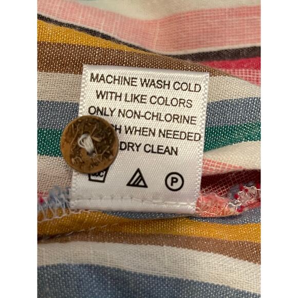 Xirena Charlie Shirt size small striped embroidered in painted sunset boho - Picture 9 of 9